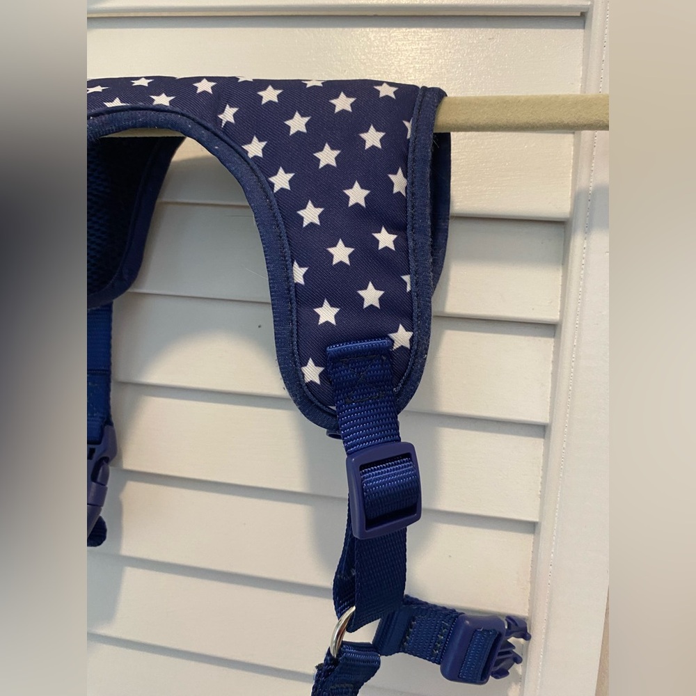 I ♥️ U “Doggy Harness” Size XS/Small? Navy Blue w/White Stars EUC SEE BELOW - Picture 2 of 6